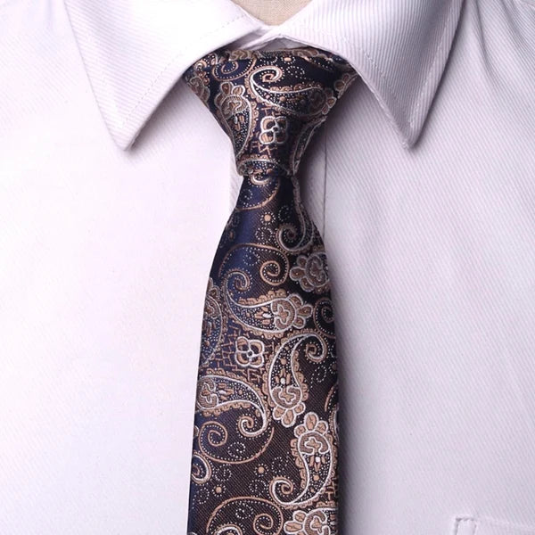 XGVOKH Striped Jacquard Woven Necktie for Men yg03