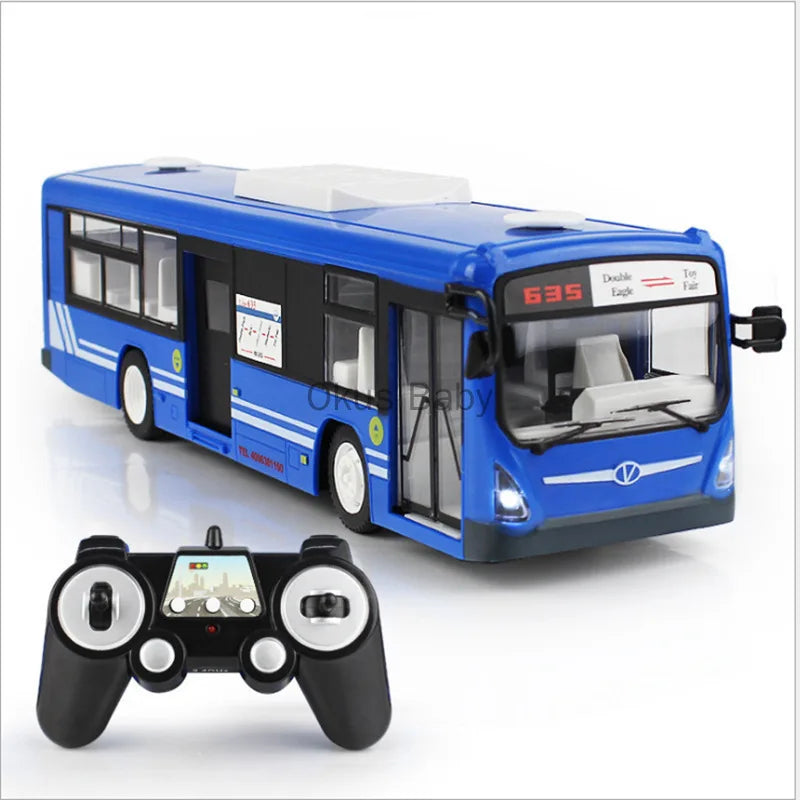 Double E 6Ch RC Car &ndash; Remote Control Bus with Sound and Light Blue