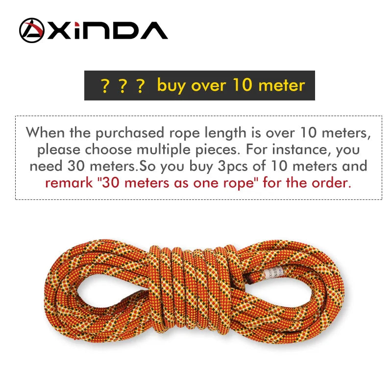 XINDA 9.8mm 10.5mm Rock Climbing Dynamic Rope - Ultra Strong