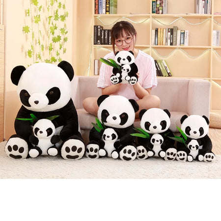 Adorable Plush Mother and Son Panda Toy