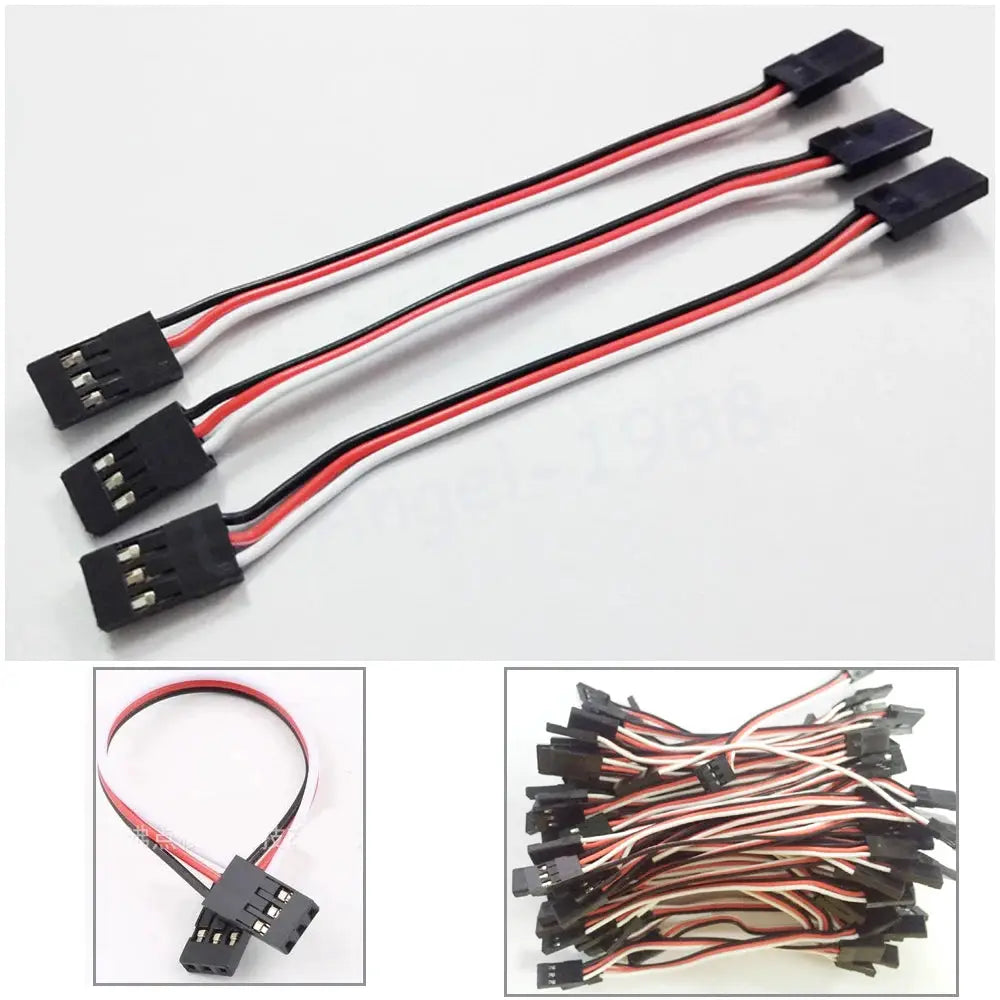 10pcs 100mm 150MM 200MM 300MM 500MM Servo Extension Cord Male to Male for JR Plug Servo Extension Lead Wire Cable 10cm by InterCyprus Trading Ltd