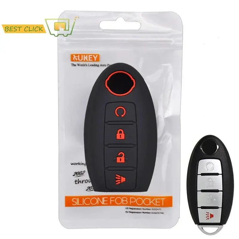Silicone Car Key Case For Nissan Altima Maxima Murano Rogue Sentra Versa Titan Cover Keyless Remote Fob Shell 4 Button Protector by InterCyprus Trading Ltd