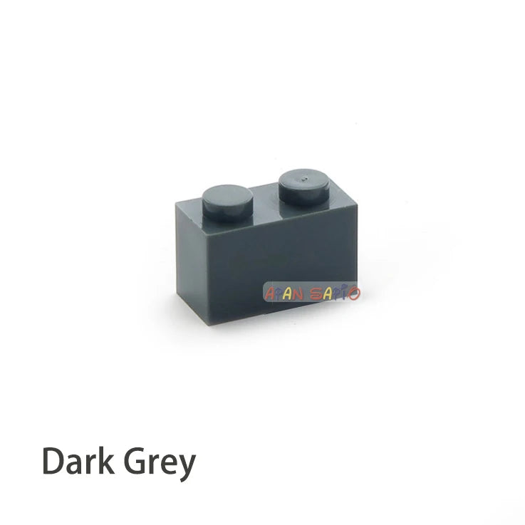 500pcs Thick 1x2 Dots DIY Blocks Bricks &ndash; Lego Compatible Dark Grey 500pcs