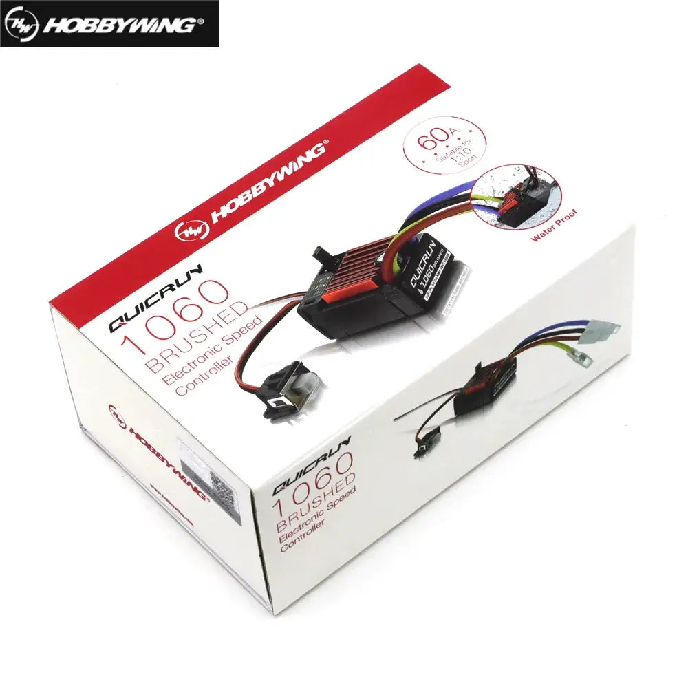 HobbyWing QuicRun 1060 60A Brushed Electronic Speed Controller ESC For 1:10 RC Car Waterproof For RC Car by InterCyprus Trading Ltd