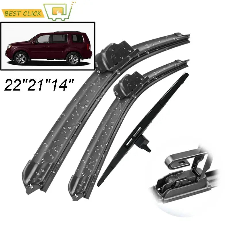Misima Windshield Windscreen Wiper Blades For Honda Pilot 2 2009 - 2015 Front Rear Window Wiper Set 2014 2013 2012 2011 2010 by InterCyprus Trading Ltd