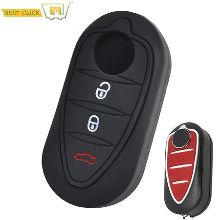 Silicone Key Case Cover For Alfa Romeo Mito Giulietta Brera 4C 159 GTA Keyless Fob Shell Skin Keyring Key Chain Holder Protector by InterCyprus Trading Ltd