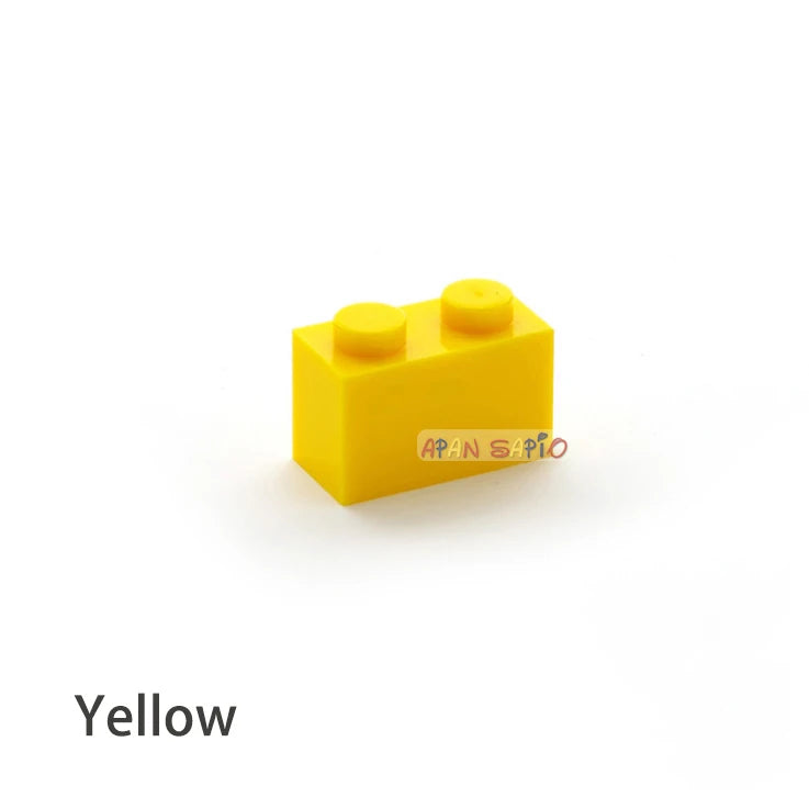 500pcs Thick 1x2 Dots DIY Blocks Bricks &ndash; Lego Compatible Yellow 500pcs