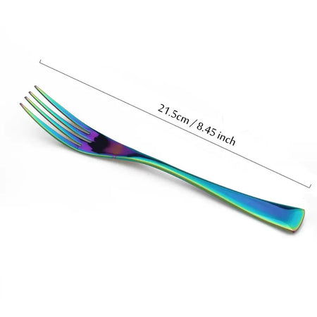 Rainbow Dinnerware Set &ndash; Colorful Mirror Finish Stainless Steel Cutlery DINNER FORK