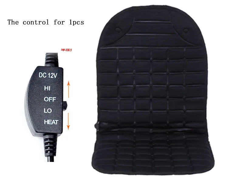 Heated Car Seat Cover - Universal Electric Cushion for Winter 12v black 1pcs / CHINA