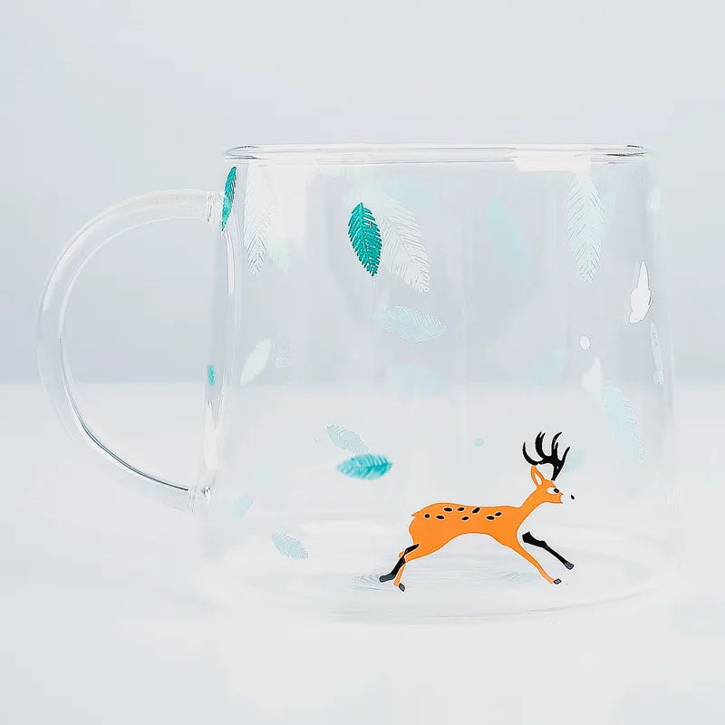 Creative Killer Whale Glass Mug 350ml - Heat Resistant Elk 320ml / 280-500ml
