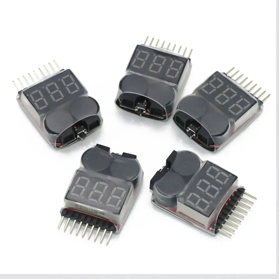Lipo Battery Voltage Tester Volt Meter Monitor Buzzer Alarm 1-8s 3.7V-22.2V For Rc Lipo Battery Models by InterCyprus Trading Ltd
