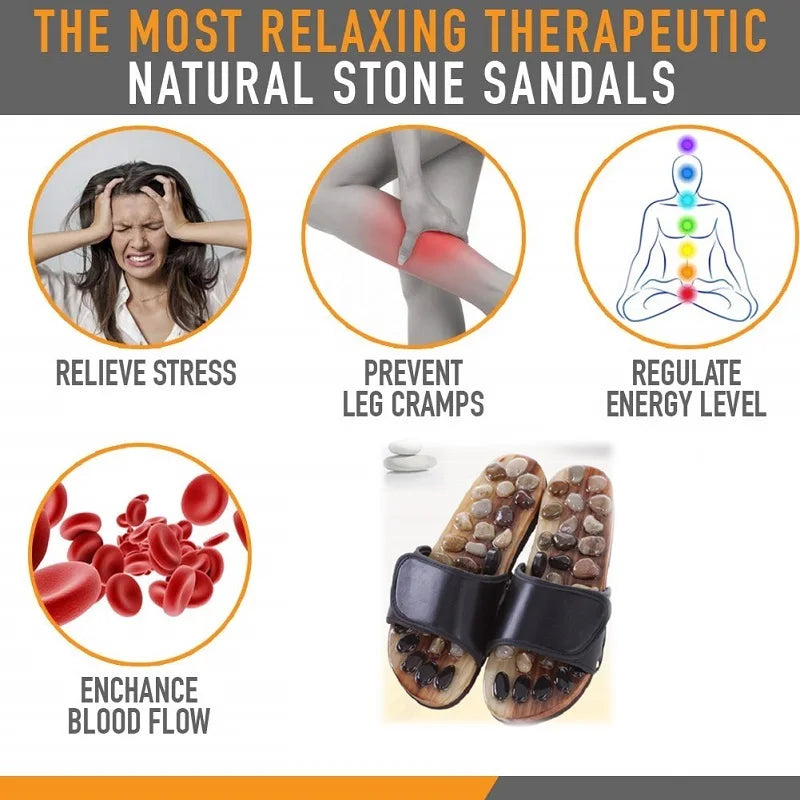 Massage Stone Shoes Acupressure Slippers &ndash; Comfort Fit