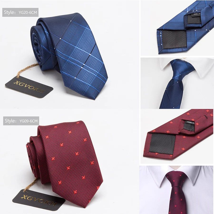 XGVOKH Striped Jacquard Woven Necktie for Men