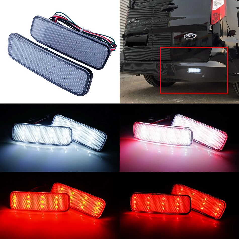 Luci per paraurti posteriori per Ford Transit Custom Connect 2013 In poi Luci posteriori LED con lente trasparente