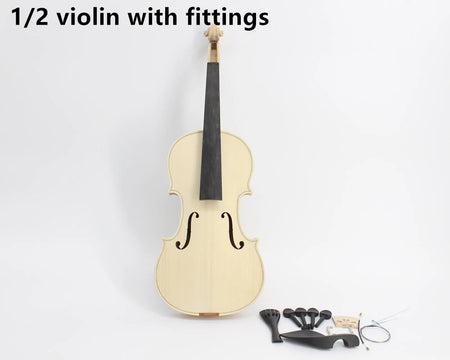 UV01 Violino Unfinished White Violin &ndash; Handcrafted Quality 1 2 with fittings