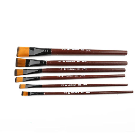 6Pcs Nylon Hair Wooden Handle Brush Set &ndash; Smooth Stroke
