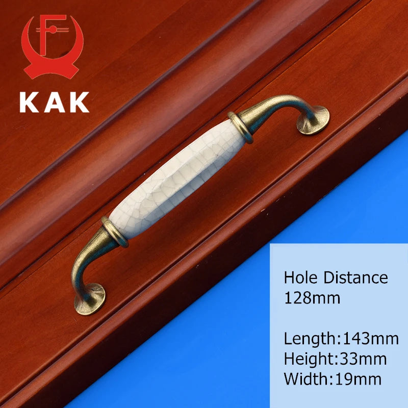 KAK Антикварная трещина дверная ручка для шкафа Европейская керамическая ручка