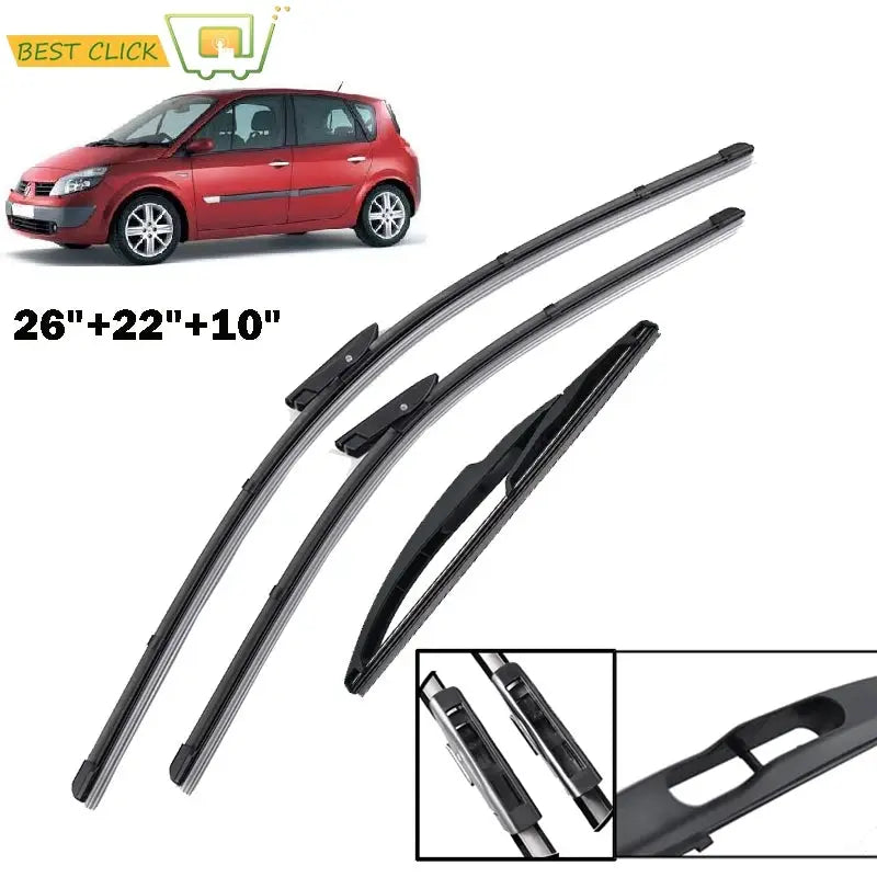 Misima Windshield Windscreen Wiper Blades For Renault Scenic 2 /Grand Scenic 2 Front Rear Set 2005 2006 2007 2008 2009 26"22"10" by InterCyprus Trading Ltd