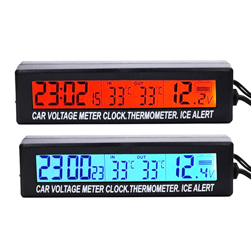 Dual Color 3 In 1 Clock Voltage Meter &ndash; Ice Alert Detector Default Title