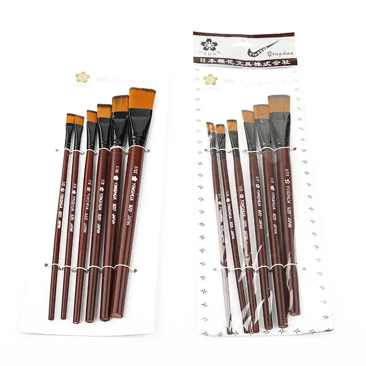 6Pcs Nylon Hair Wooden Handle Brush Set &ndash; Smooth Stroke