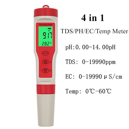 Handheld PH Meter Waterproof TDS EC Temp Tester &ndash; Backlight B