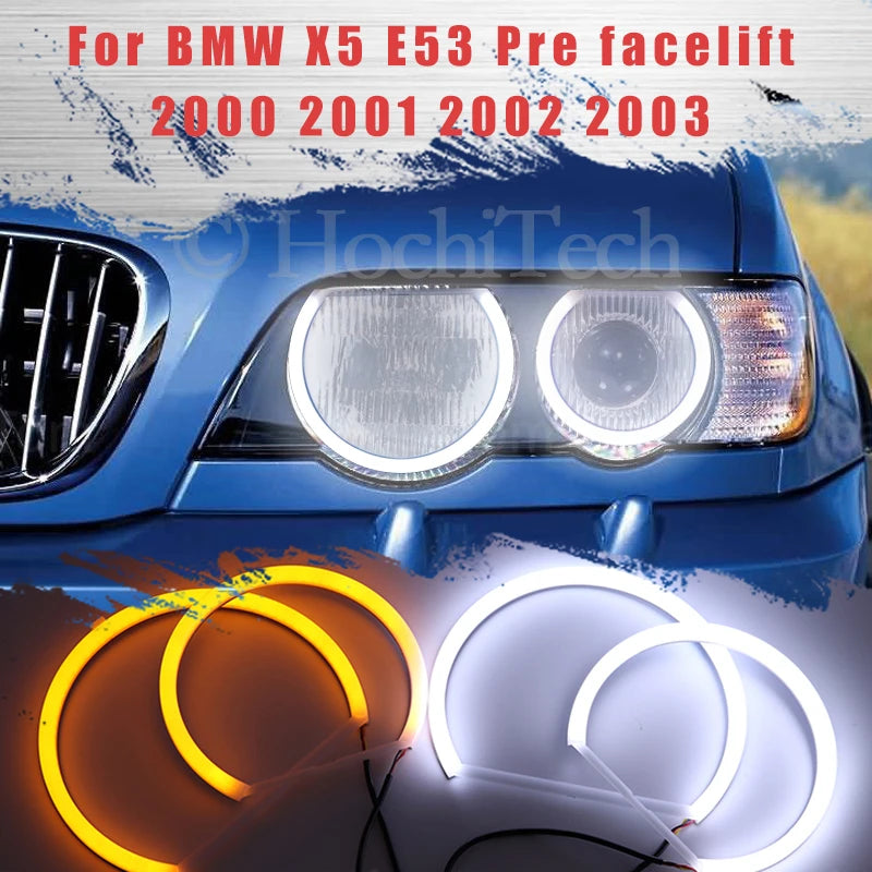 Anneaux Angel Eye Switchback LED pour BMW X5 E53 Pré-Facelift 2000-2003