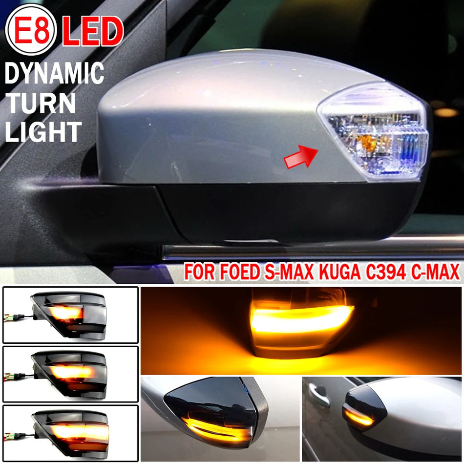 Lumină de indicator dinamică cu LED pentru oglinda laterală pentru Ford C-MAX, S-Max, Kuga