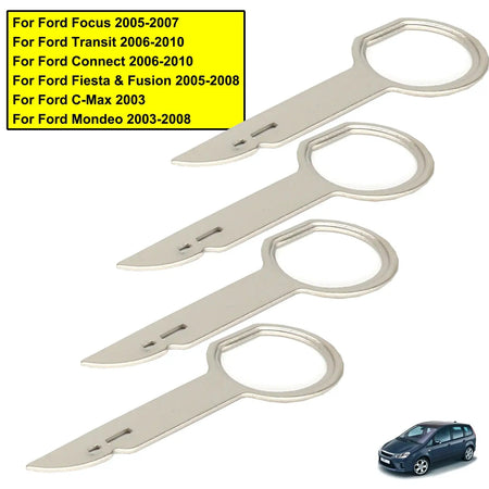 4Pcs Radio CD Stereo Removal Key Release Pin Extractor For Ford Focus Mondeo C-Max Fiesta Transit Car Extraction Install Tools by InterCyprus Trading Ltd