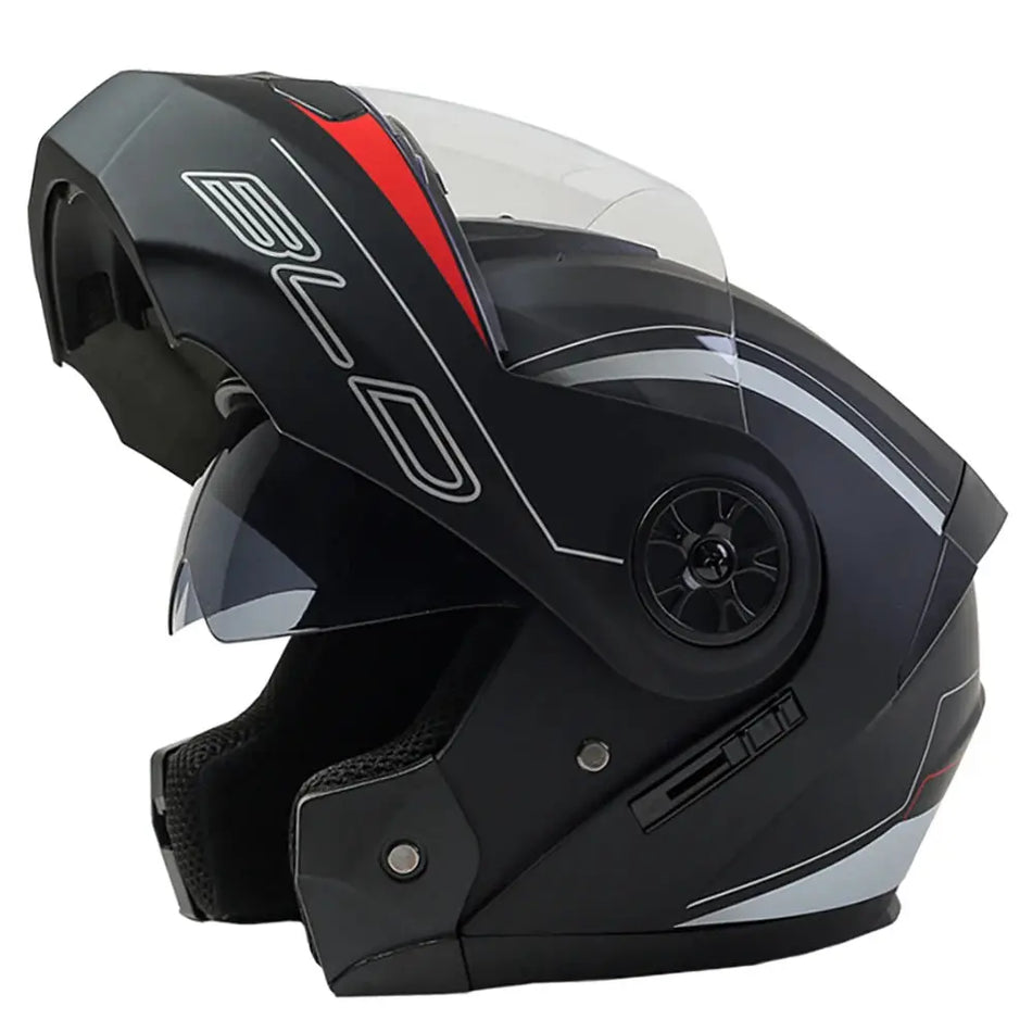 BLD Modular Dual Lens Motorcycle Helmet Safety Downhill Flip Up Helmets Professional Motocross Racing Full Face Casco Moto by InterCyprus Trading Ltd