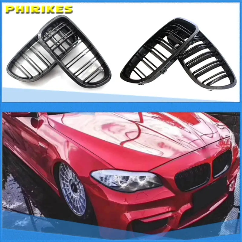 Front Hood Kidney Grille Bumper Black Dual Grill Fit for BMW F10 F11 F18 5-Series 2010-2016,Car Accessories Replacement Part by InterCyprus Trading Ltd