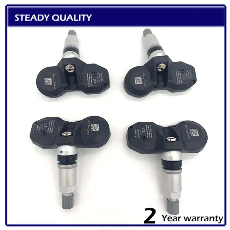 TPMS senzor pre Audi A4 A6 A8 Q7 R8 433MHz s kovovým a plastovým puzdrom pre rýchlu montáž, 4-balenie