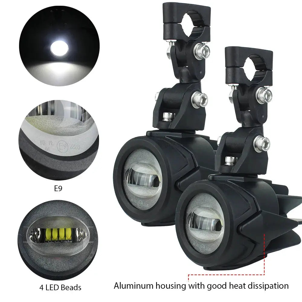Auxiliary Lights for BMW Motorcycle 40W 6000K Spot Driving Fog Lamps For BMW R1200GS F800GS F700GS F650 K1600 by InterCyprus Trading Ltd
