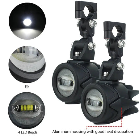 Auxiliary Lights for BMW Motorcycle 40W 6000K Spot Driving Fog Lamps For BMW R1200GS F800GS F700GS F650 K1600 by InterCyprus Trading Ltd