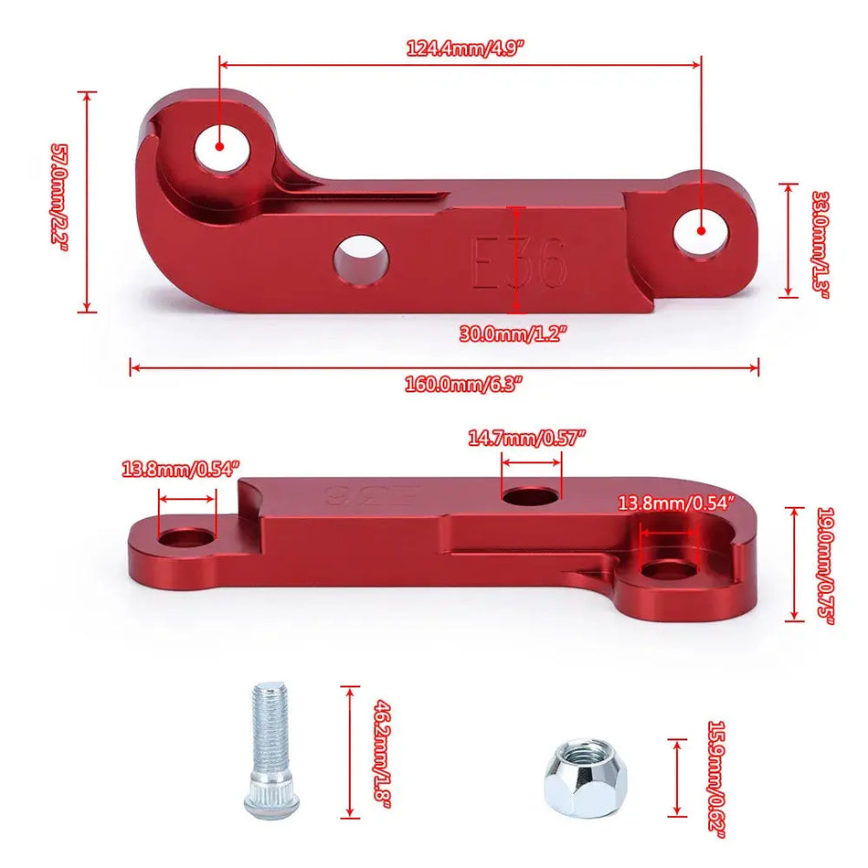 2Pcs Aluminium Steering Lock Adapter Increasing Turn Angle about 25%-30% For BMW E36 M3 Tuning Drift Lock Kit by InterCyprus Trading Ltd