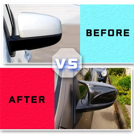 2pcs Side Wing Rearview modified car styling Bright black Carbon Fiber Pattern Mirror Cover caps For BMW X5 E70 X6 E71 2008-2013 by InterCyprus Trading Ltd