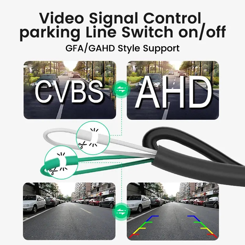 Universal Car Rear View Backup Camera 170 Degrees AHD Night Vision Guide Lines 6m for VW Audi Nissan Kia Mazda by InterCyprus Trading Ltd