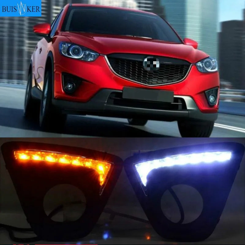 12V LED DRL do Mazda CX5 Otwór na lampę przeciwmgielną 2012-2016 Dwa pakiety