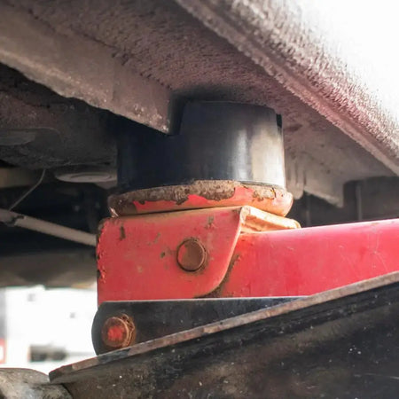Universal Car Rubber Cross Slotted Jack Pad Adapter Guard Floor Disk Frame Rail Protector For Pinch Weld Side Chassis Trolley by InterCyprus Trading Ltd
