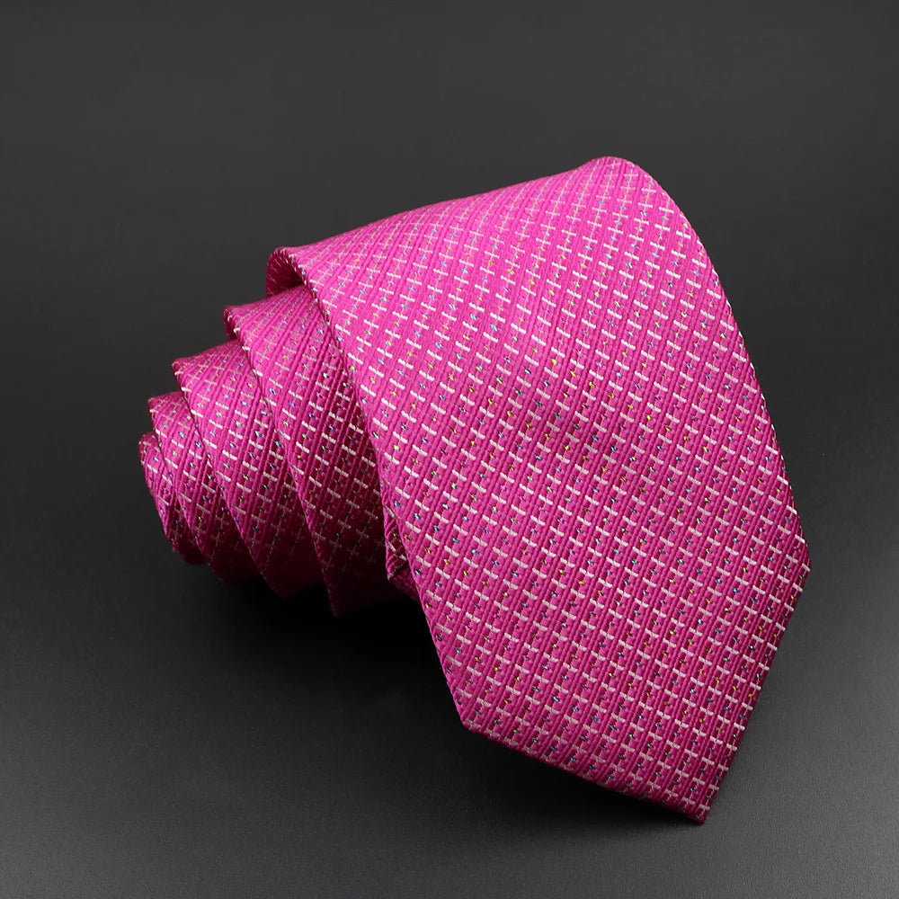 Men's 100% Silk Classic Striped Necktie for Business and Weddings 11