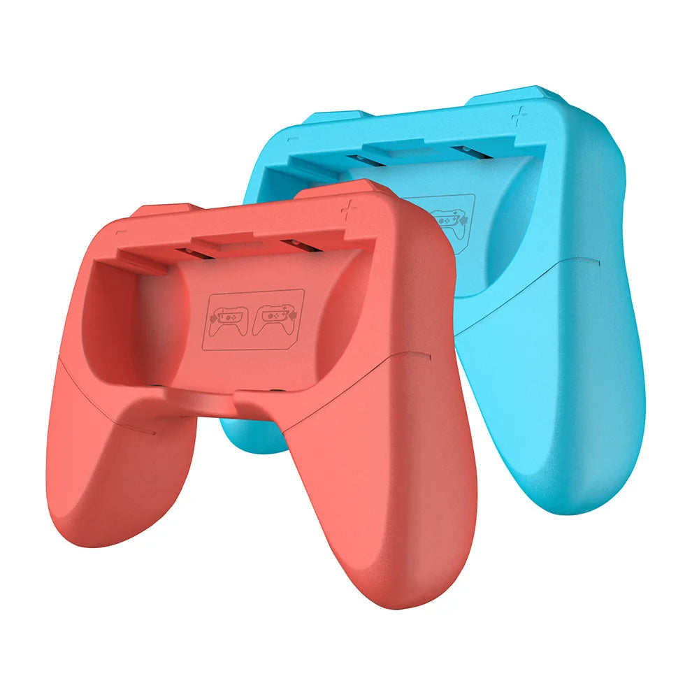 2pc Joycon Bracket Stand Holder Wheel &ndash; Comfortable Grip for Nintendo Switch OLED red blue