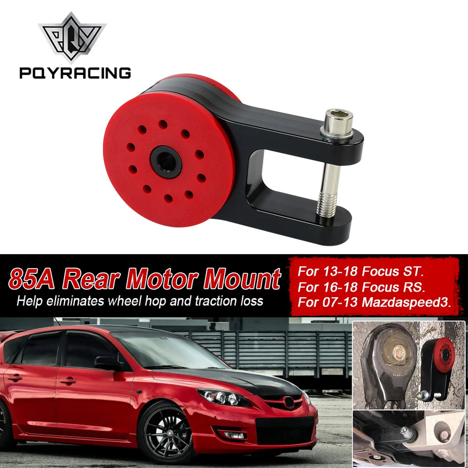 Rear Motor Mount for Ford Focus ST, Focus RS, Mazdaspeed3, 85A PU, T6061 Aluminum, Model TSB06