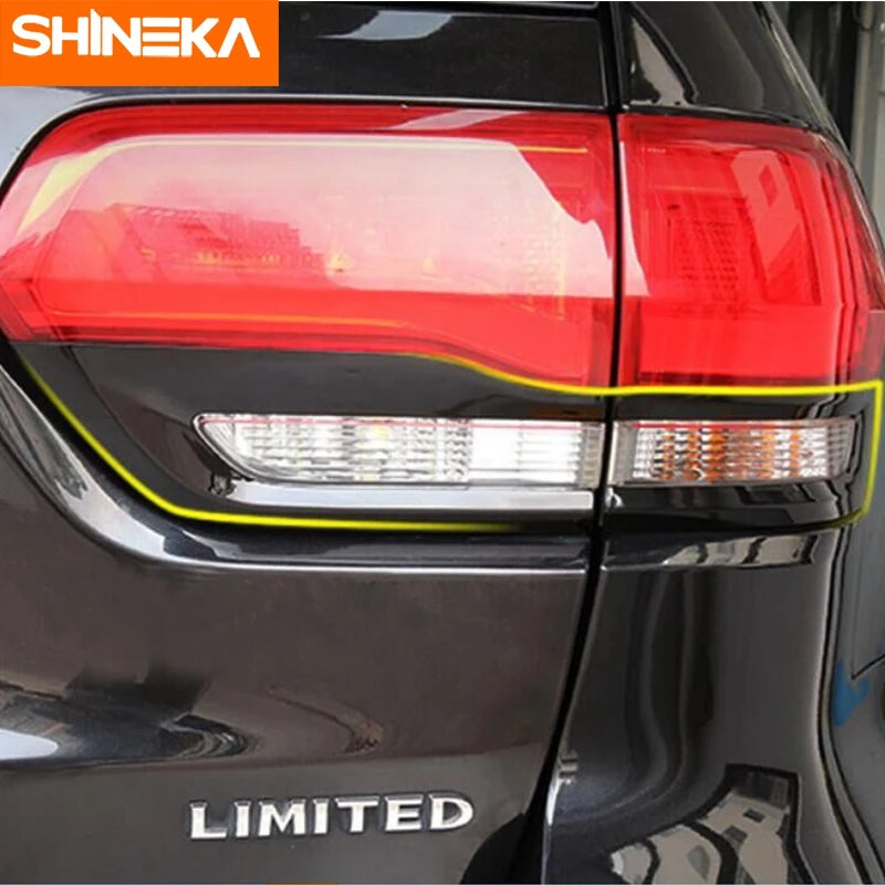 Premium Tail Light Guards for Jeep Grand Cherokee 2014-2020 | Shineka Rear Lamp Cover Trim Bezel ABS Accessories