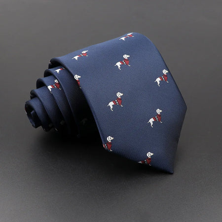 Men's Floral Tie with Brown Bear and Horse Print 4
