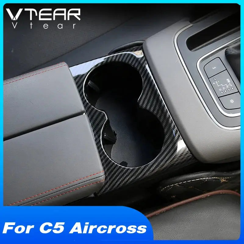Vtear Car Cup Holder Cover Interior Decoration Frame Center Console Cup Slot Protect Trim Accessories For Citroen C5 Aircross by InterCyprus Trading Ltd