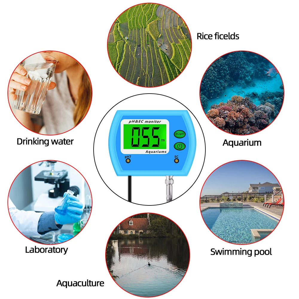 PH-9853 2 In 1 PH EC Monitor &ndash; Aquarium Water Quality