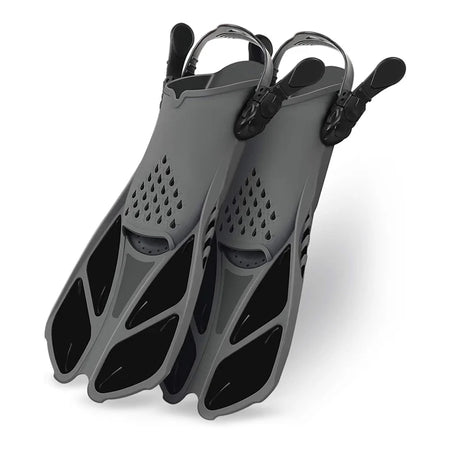 COPOZZ Adjustable Snorkeling Fins | Comfortable Silicone Dive Flippers for Adults &amp; Kids Black / L/XL / CN (Origin)