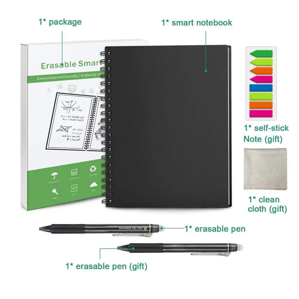 A4 smart reusable erasable notebook Spiral Notebook Paper Notepad ...