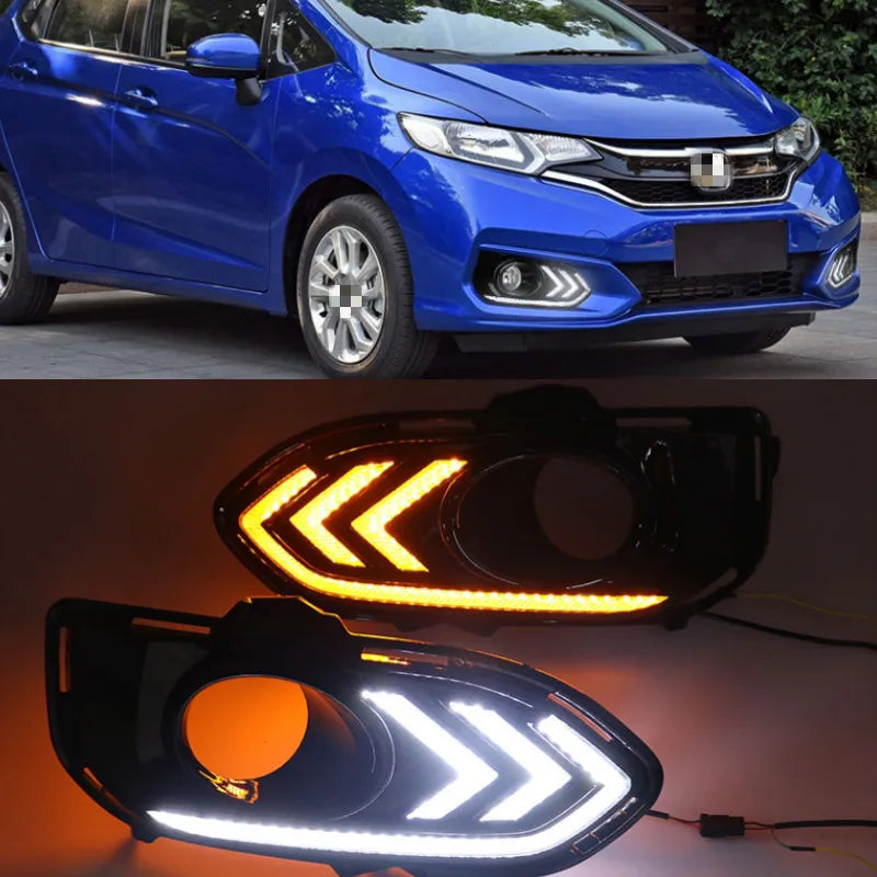 2Szt. LED DRL Światła Honda Jazz Fit 2018 2019 Białe Żółte