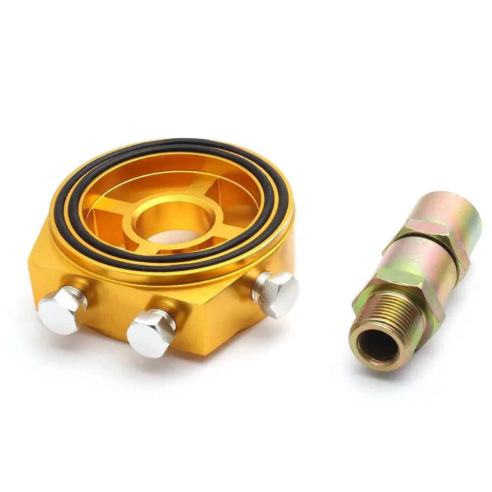 Universal Aluminum Oil Filter Sandwich Plate Thread Adapter, Oil Cooler Pressure Temp Gauge Adapter Kit by InterCyprus Trading Ltd