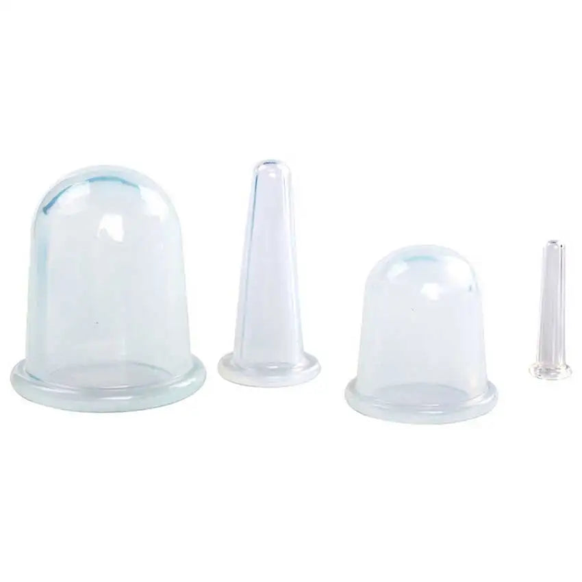 Silicone Anti Cellulite Cups &ndash; Manual Suction Therapy 4psc Transparent